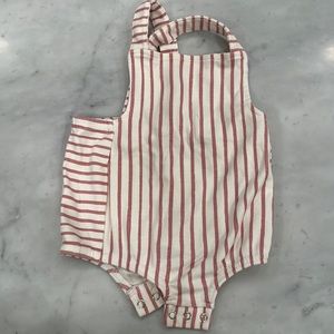 Pehr 3-6mo Playsuit Pink Stripe